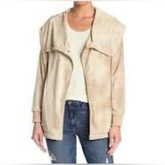 BAGATELLE Tan and white tie dye wide collar sweatshirt size M - Picture 1 of 15